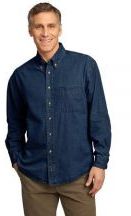 Port & Company Adult Unisex Long Sleeve Value 6.5-ounce 100% Cotton Denim Shirt